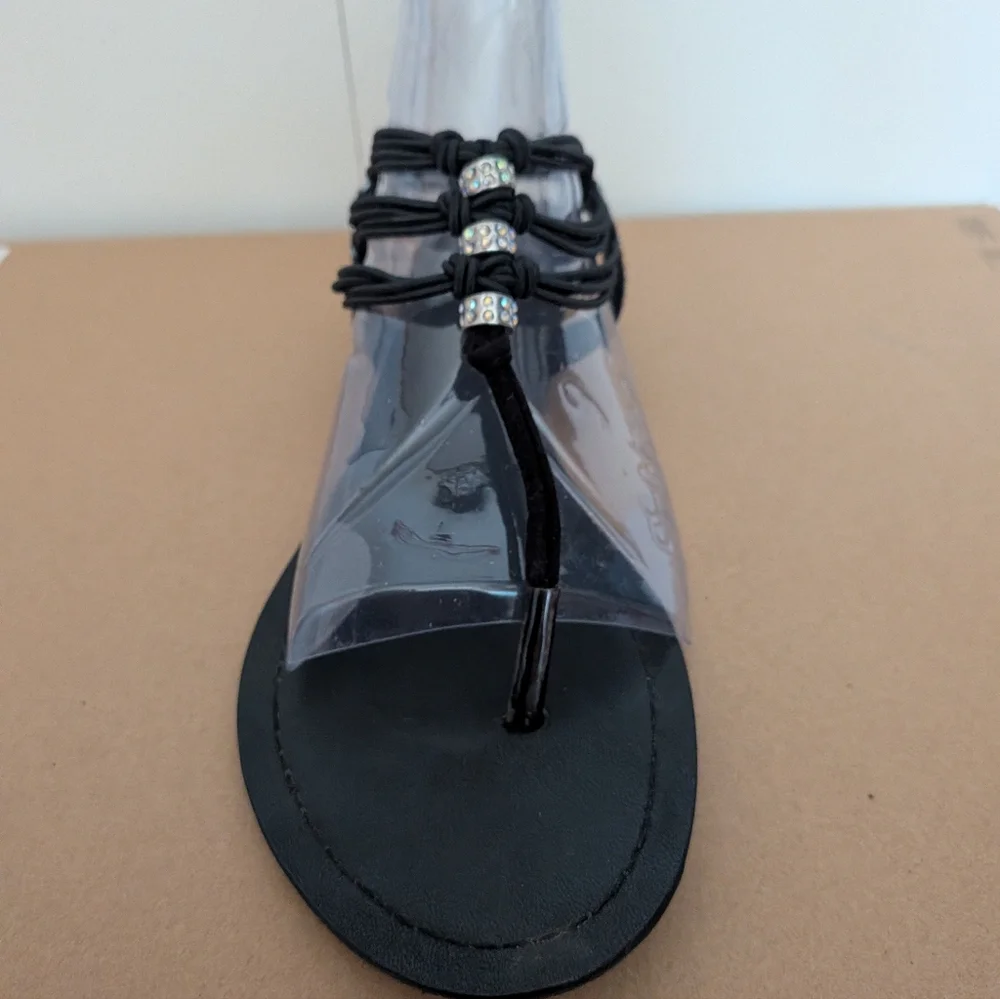 Madden Girl Black Sequin Sandals - Picture 6 of 11